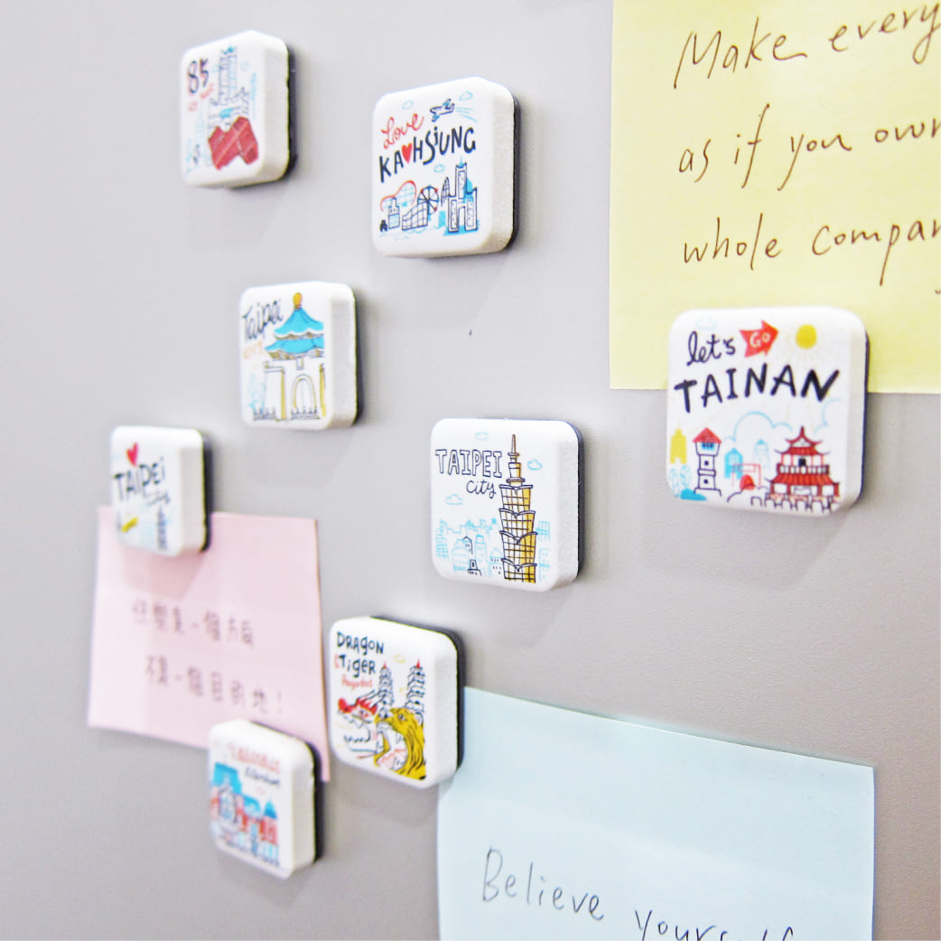 【在庫限り】瓷磚磁鐵-台南觀光意象(タイルマグネット 台南)