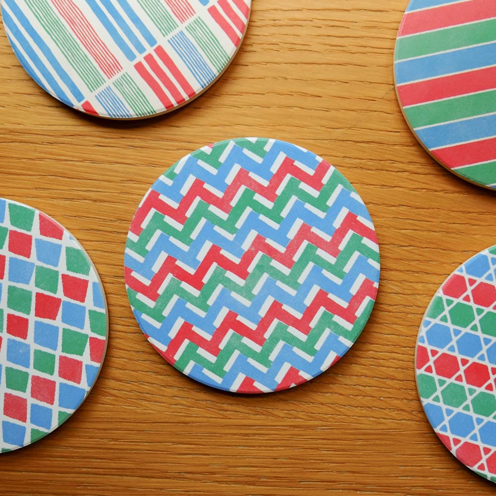 茄芷杯墊-梯形（漁師網バッグ柄コースター）